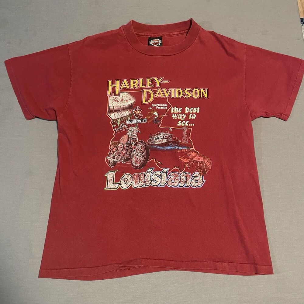 Vintage Harley Davidson Louisiana Men’s Large Hanes Beefy T Single Stitch